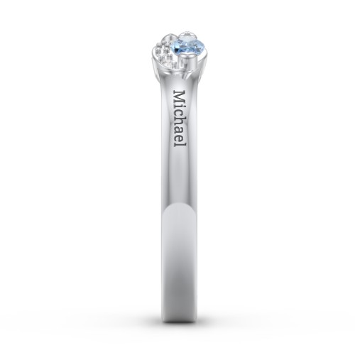Infinity Marquise Ring with Accents – Sterling Silver with Blue Topaz and White Premium Zirconia