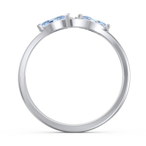 Infinity Marquise Ring with Accents – Sterling Silver with Blue Topaz and White Premium Zirconia