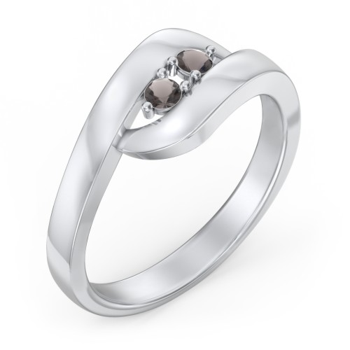 Swirl Double Birthstone Ring