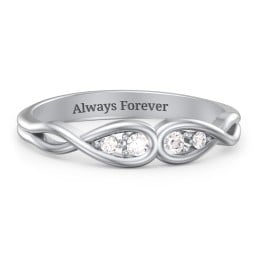 Double Infinity Birthstone Ring with Accents