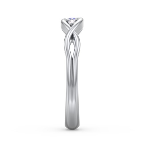Double Infinity Birthstone Ring with Accents – Sterling Silver with Blue Sapphire and White Premium Zirconia