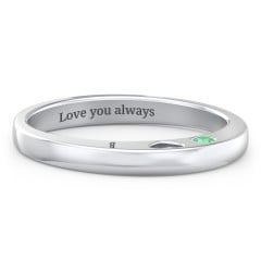 Peekaboo Birthstone Ring with Heart Cut Out