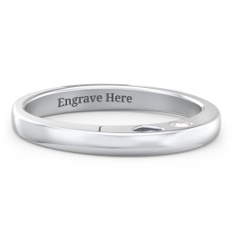Peekaboo Birthstone Ring with Heart Cut Out in 925 Sterling Silver with Cubic Zirconia