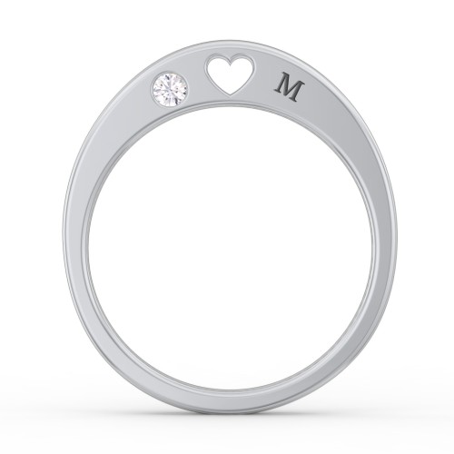 Peekaboo Birthstone Ring with Heart Cut Out – Sterling Silver with Cubic Zirconia