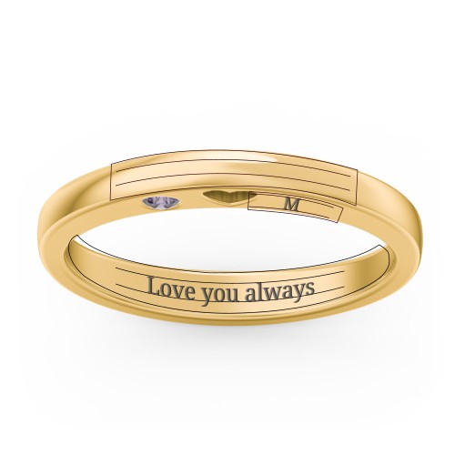 Peekaboo Birthstone Ring with Heart Cut Out