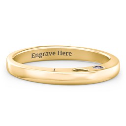 Peekaboo Birthstone Ring with Heart Cut Out in 18K Gold Plated Silver with Alexandrite