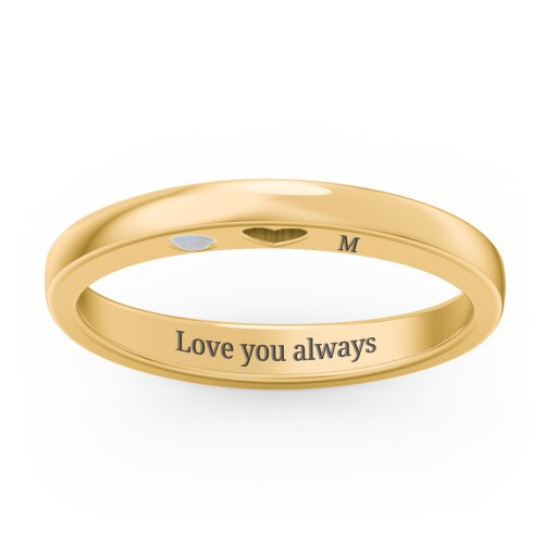 Peekaboo Birthstone Ring with Heart Cut Out – 18K Gold Plated Silver with Opal