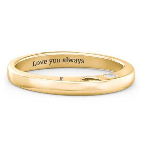 Peekaboo Birthstone Ring with Heart Cut Out – 18K Gold Plated Silver with Opal