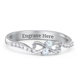 Infinity Heart Ring with Accents