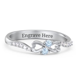 Infinity Heart Ring with Accents