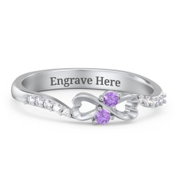 Infinity Heart Ring with Accents