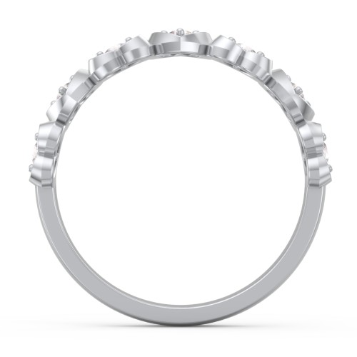 Multi-Heart Ring with Birthstones – Sterling Silver with Cubic Zirconia