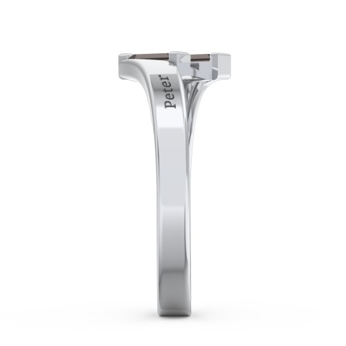 Engravable Slanted Baguette Ring