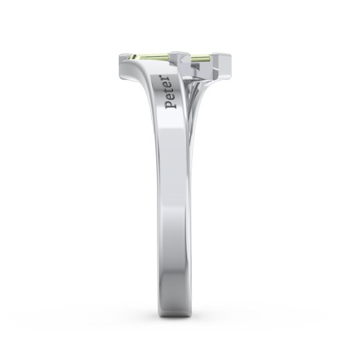 Engravable Slanted Baguette Ring