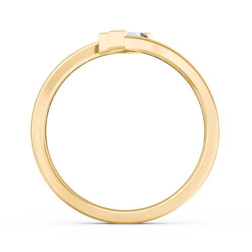Engravable Slanted Baguette Ring – 9kt Yellow Gold with Citrine and Blue Topaz