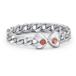 Curb Link Chain Heart Ring