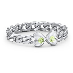 Curb Link Chain Heart Ring