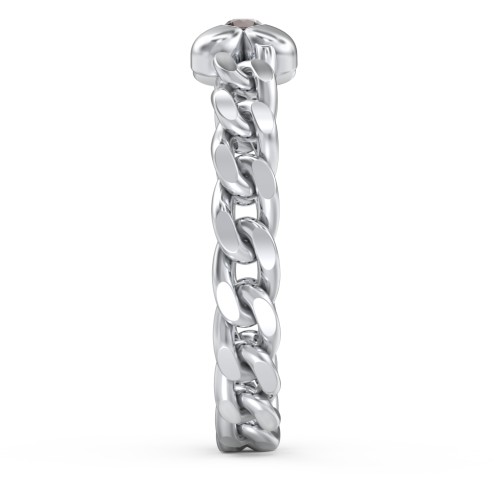 Curb Link Chain Heart Ring