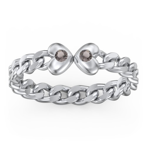 Curb Link Chain Heart Ring