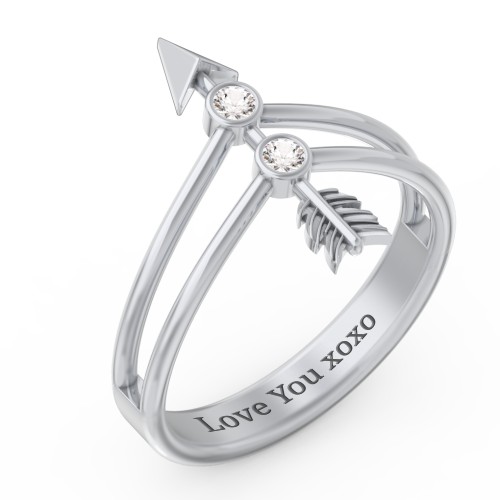 Cupid's Arrow Ring – Sterling Silver with Cubic Zirconia