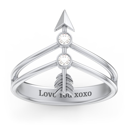 Cupid's Arrow Ring – Sterling Silver with Cubic Zirconia