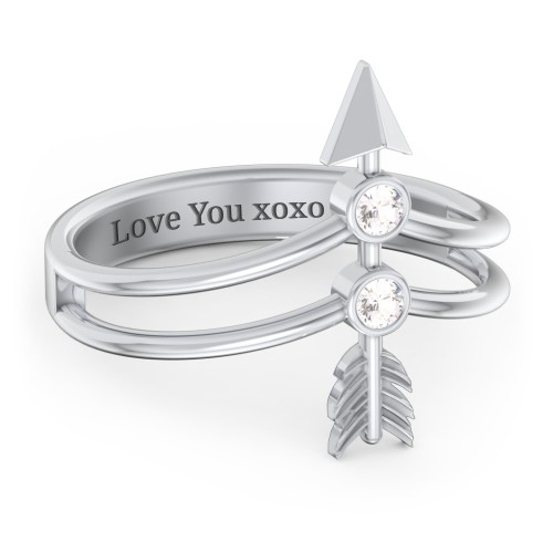 Cupid's Arrow Ring – Sterling Silver with Cubic Zirconia