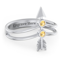 Cupid's Arrow Ring in 925 Sterling Silver with Citrine