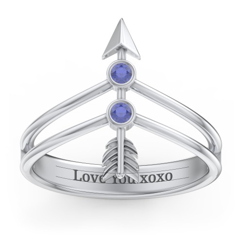 Cupid's Arrow Ring – Sterling Silver with Blue Sapphire
