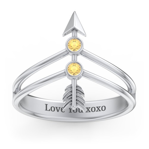 Cupid's Arrow Ring – Sterling Silver with Citrine