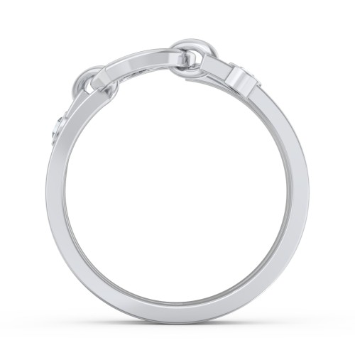 Engravable Diagonal Open Heart Ring