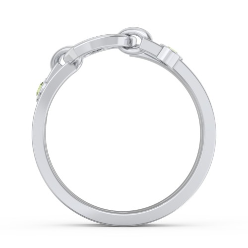 Engravable Diagonal Open Heart Ring