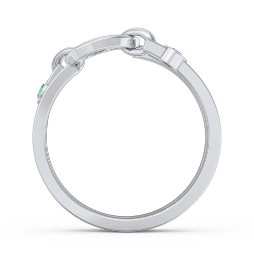 Engravable Diagonal Open Heart Ring