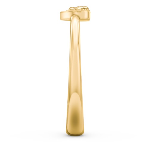 Heart Shaped Ring with Bow – 9kt Yellow Gold
