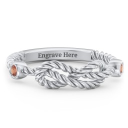 Rope Infinity Ring with Gemstones