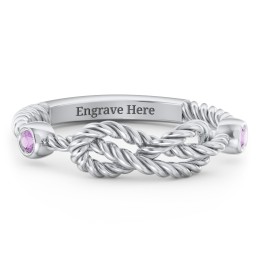Rope Infinity Ring with Gemstones