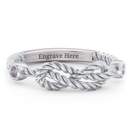 Rope Infinity Ring with Gemstones