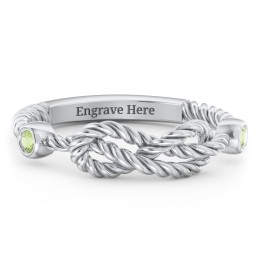 Rope Infinity Ring with Gemstones