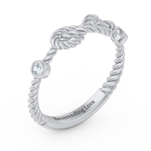 Rope Infinity Ring with Gemstones