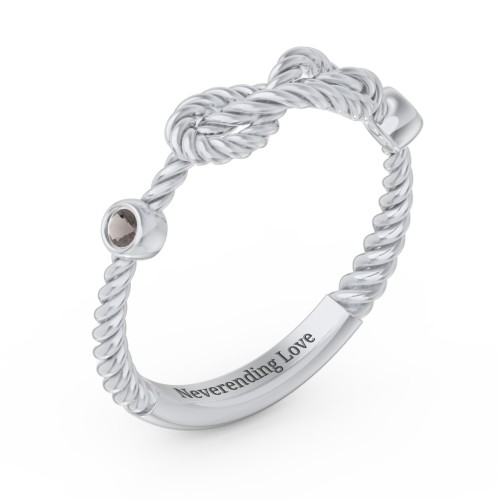 Rope Infinity Ring with Gemstones