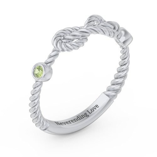 Rope Infinity Ring with Gemstones
