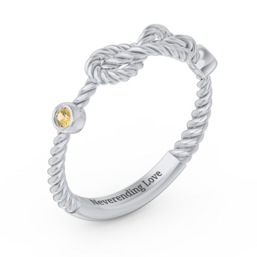 Rope Infinity Ring with Gemstones