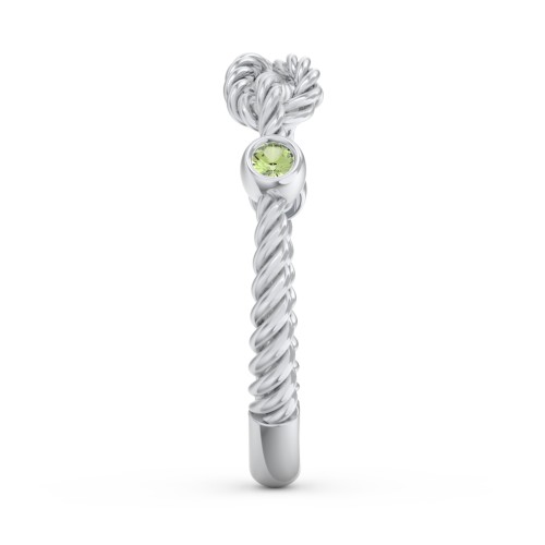 Rope Infinity Ring with Gemstones