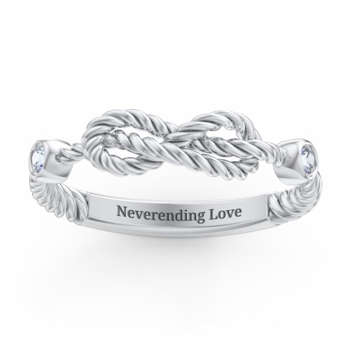 Rope Infinity Ring with Gemstones