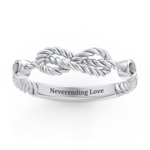 Rope Infinity Ring with Gemstones