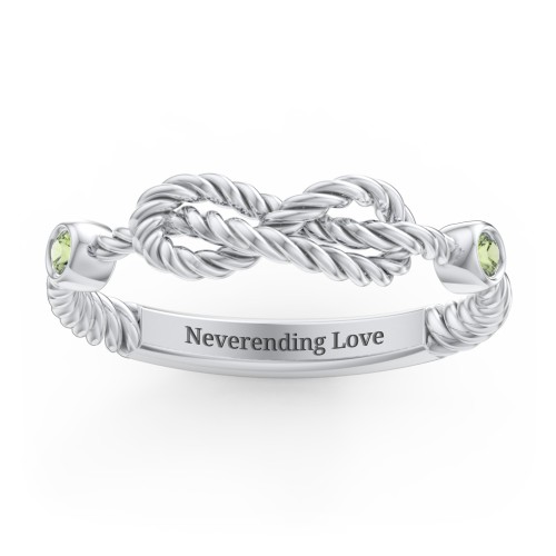 Rope Infinity Ring with Gemstones