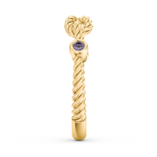 Rope Infinity Ring with Gemstones – 18K Gold Plated Silver with Alexandrite