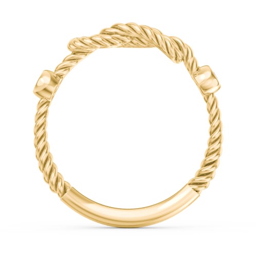 Rope Infinity Ring with Gemstones – 18K Gold Plated Silver with Alexandrite