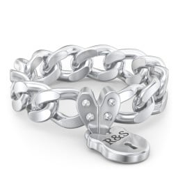 Engravable Curb Chain Lock Ring