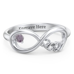 2021 Infinity Ring with Birthstone in 925 Sterling Silver