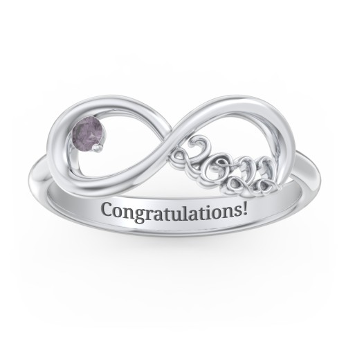 2022 Infinity Ring with Birthstone – Sterling Silver with Alexandrite